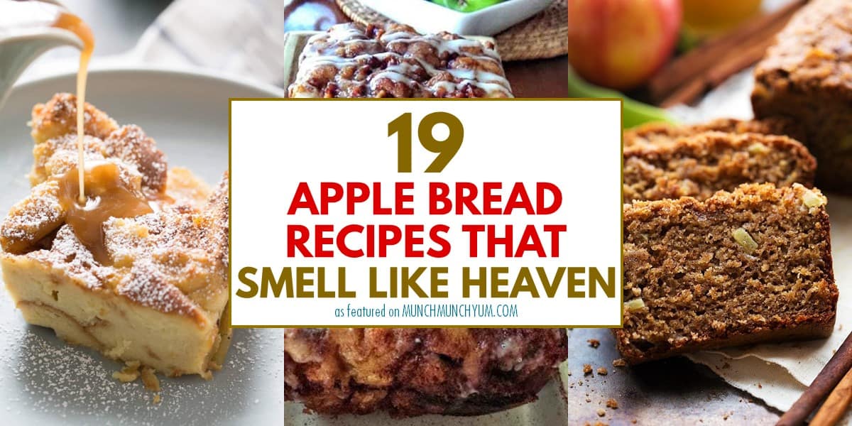 collage of easy apple bread recipes.