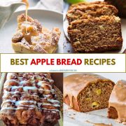collage of apple bread recipes.
