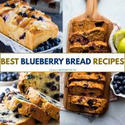 collage of blueberry bread recipes.