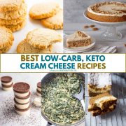 collage of keto, low carb cream cheese recipes.