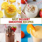 collage of dessert smoothie recipes.