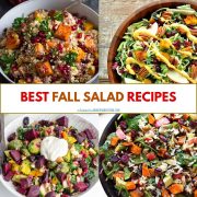 collage of fall salad recipes.