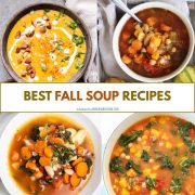 collage of fall soup recipes.