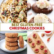 collage of gluten free christmas cookie recipes.