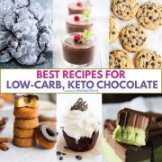 collage of keto, low carb chocolate recipes.
