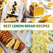 collage of lemon bread recipes.