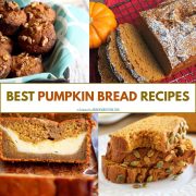 collage of pumpkin bread recipes.