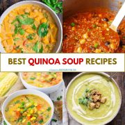 collage of quinoa soup recipes.