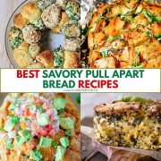 collage of savory pull apart bread recipes.