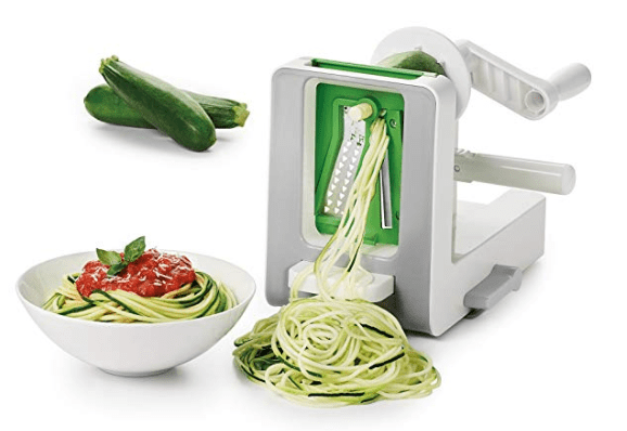 oxo electric spiralizer with zucchini noodle spirals
