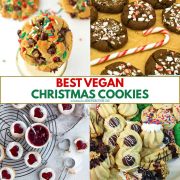 collage of vegan christmas cookie recipes.