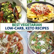 collage of vegetarian keto, low carb recipes.