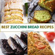 collage of zucchini bread recipes.