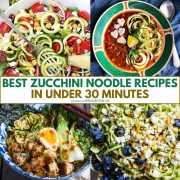collage of zoodle spiralizer recipes.