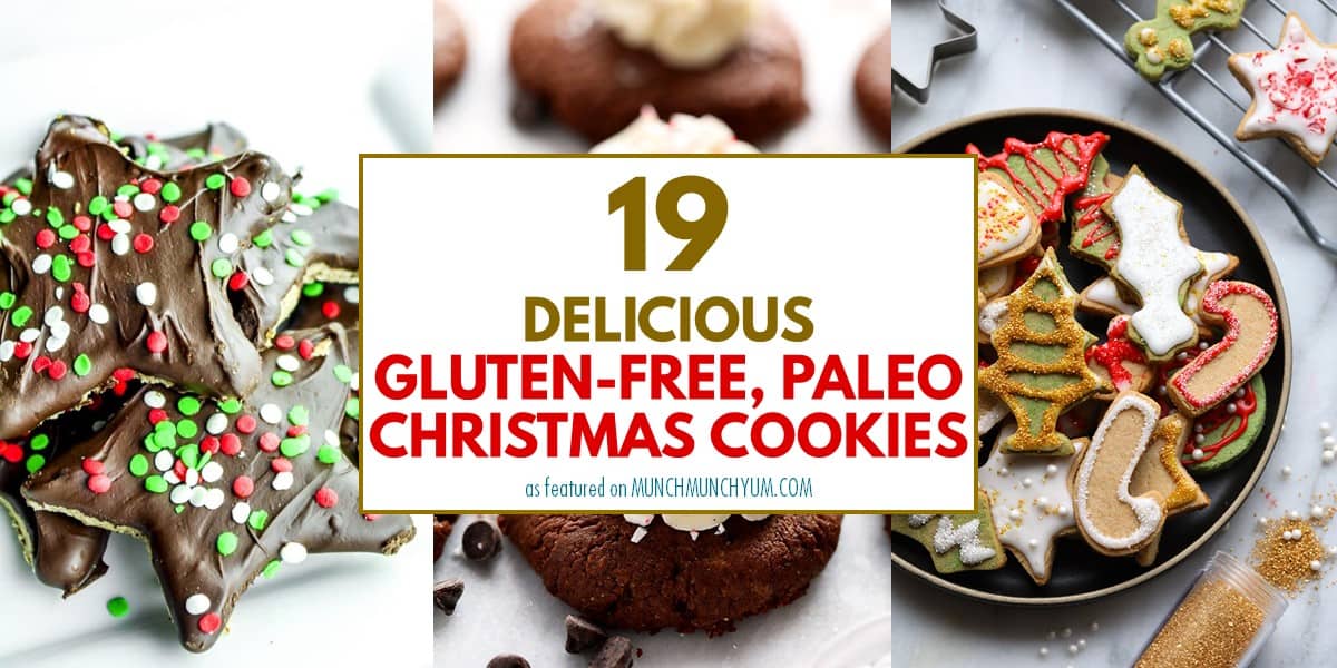collage of easy gluten-free, paleo christmas dessert recipes.