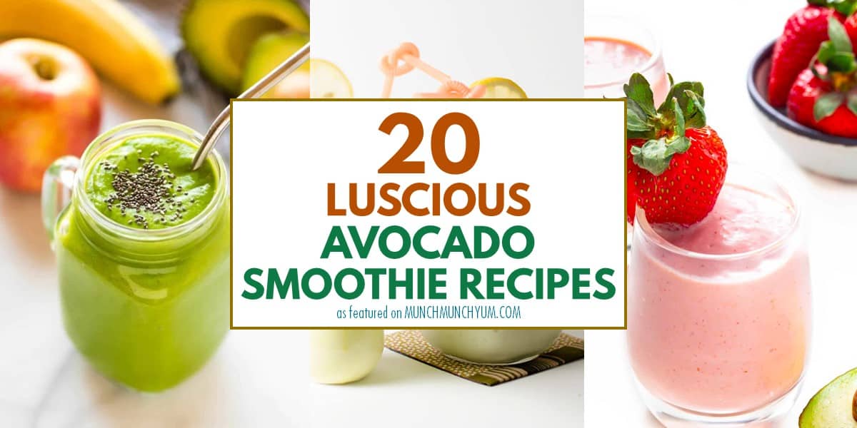 collage of easy avocado smoothie recipes.