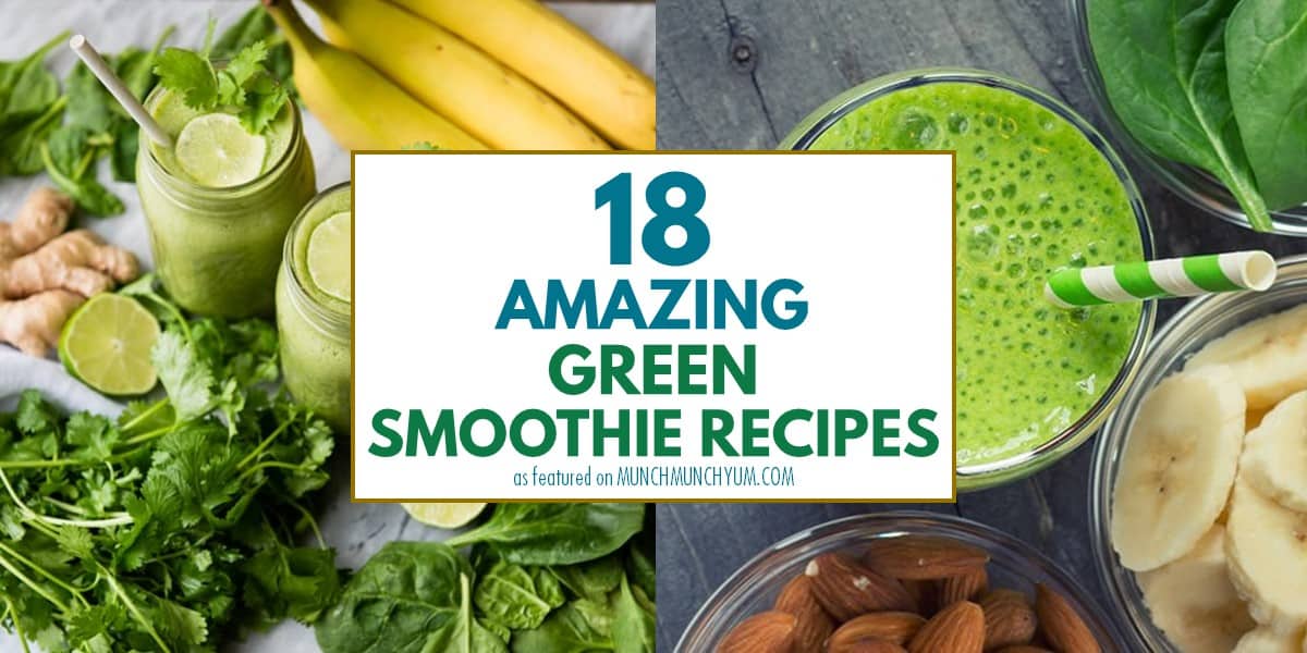 collage of easy green smoothie recipes.