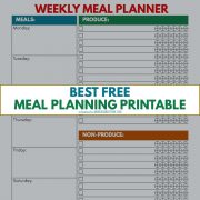 best free meal planning printable with weekly menu planner template and grocery list.