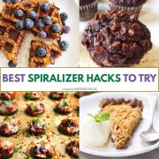 collage of creative recipes using spiralizer.