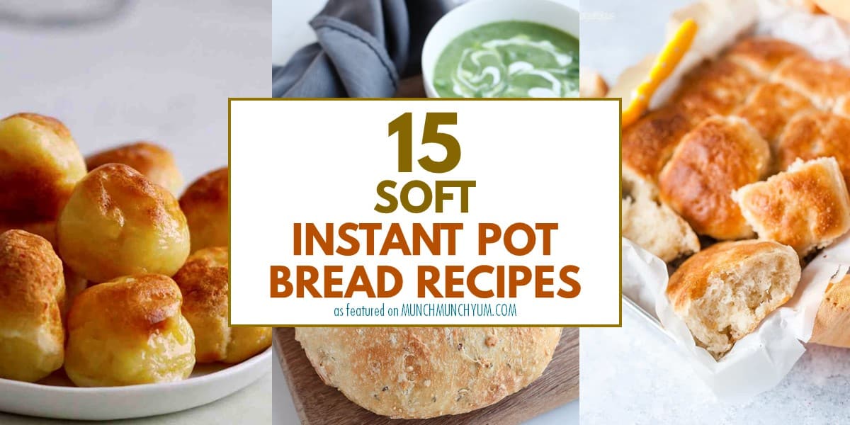 collage of easy instant pot bread recipes.