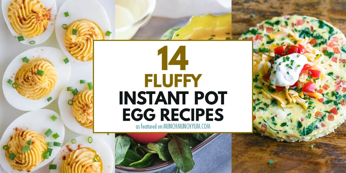collage of easy instant pot egg recipes.