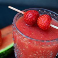watermelon strawberry smoothie for kids for recipe card.