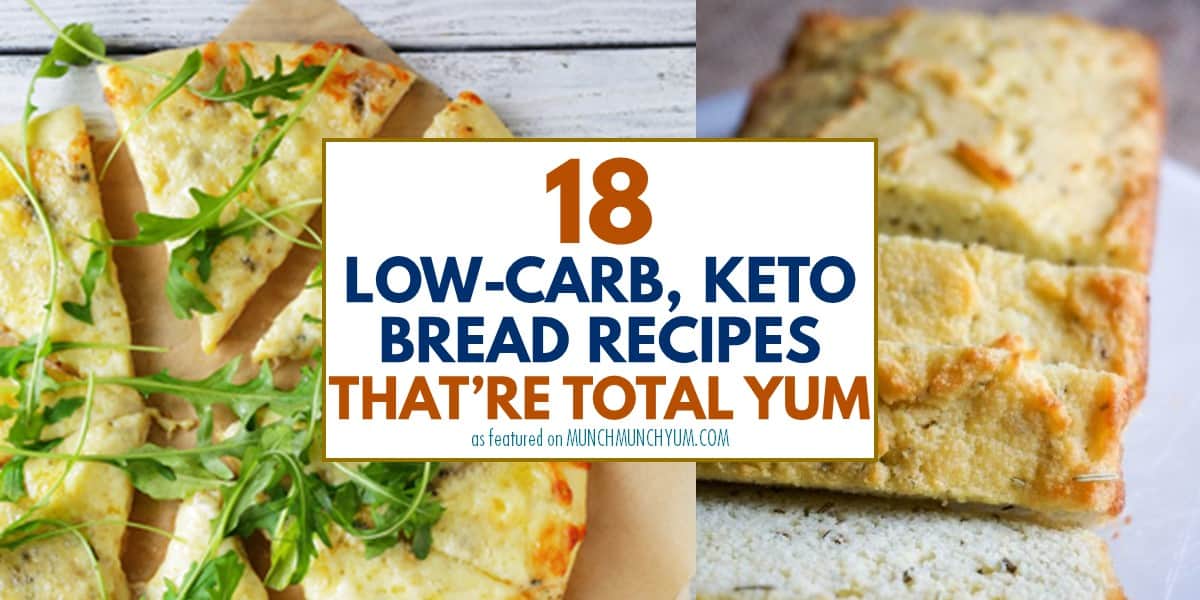 collage of easy low carb, keto bread recipes.