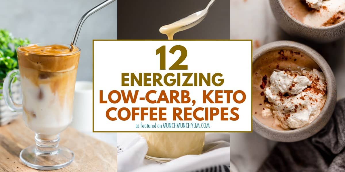 collage of easy low carb, keto coffee recipes.