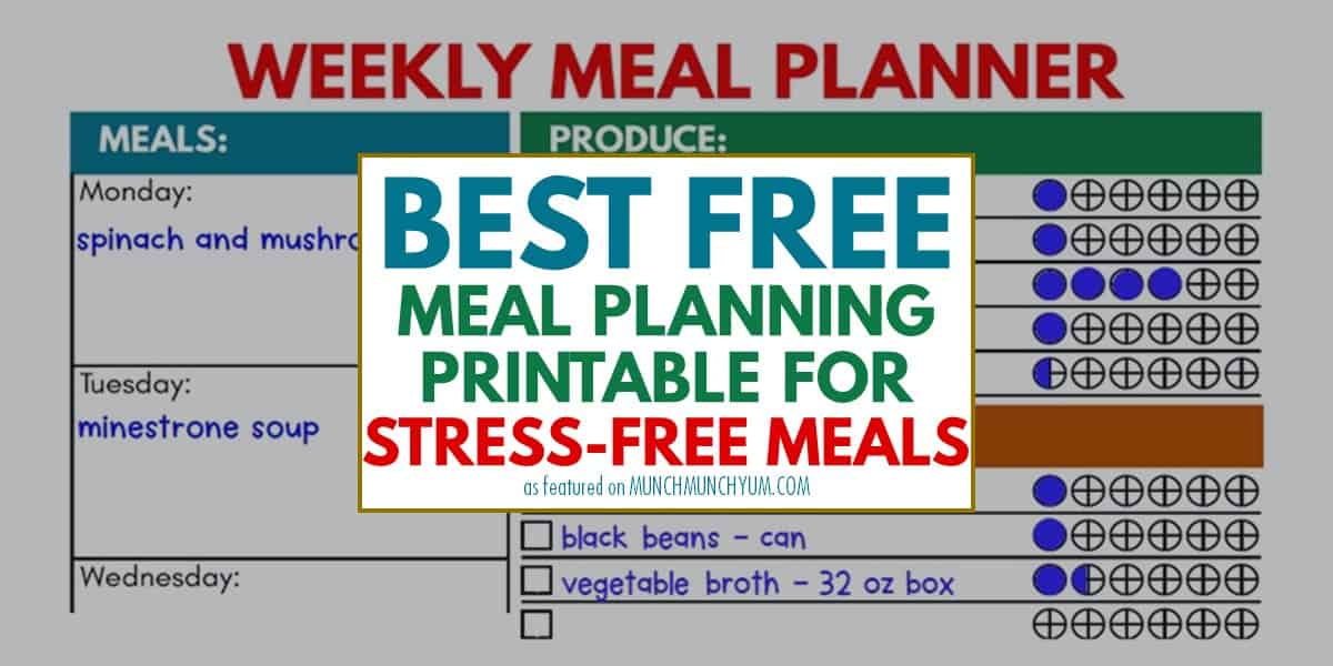 close up view of best free meal planning template printable for stress-free family dinners.