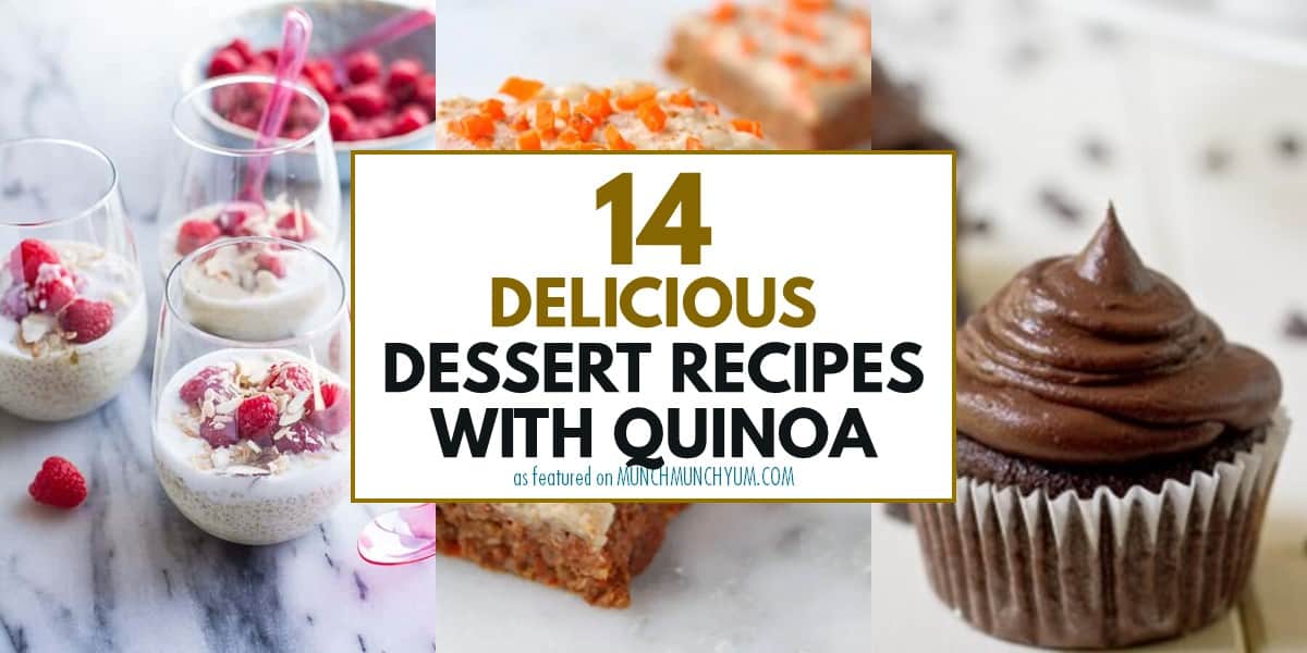 collage of easy dessert recipes with quinoa.