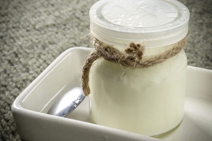 jar of yogurt as sour cream substitute.
