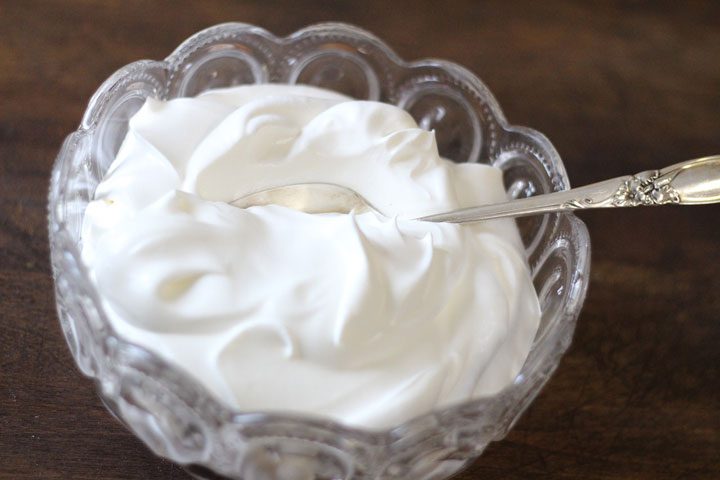 bowl of heavy cream as sour cream substitute.