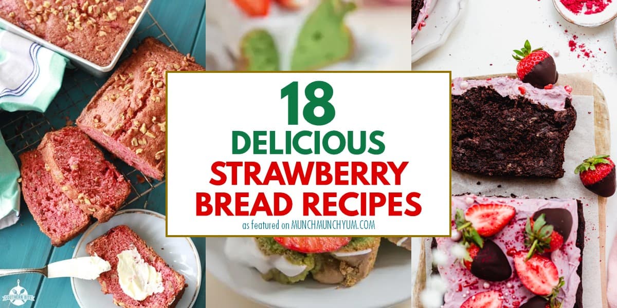 collage of easy strawberry bread recipes.