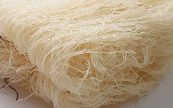 bun or rice vermicelli noodles, dry.