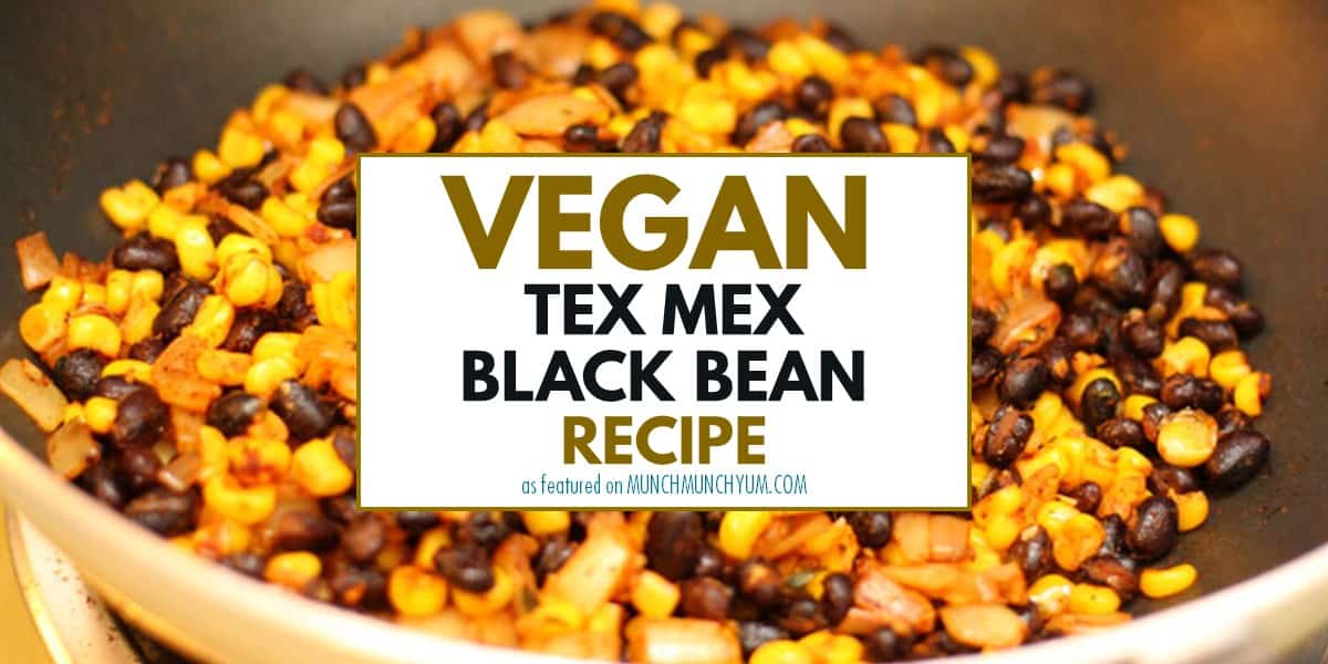 close up of vegan tex mex black bean recipe.