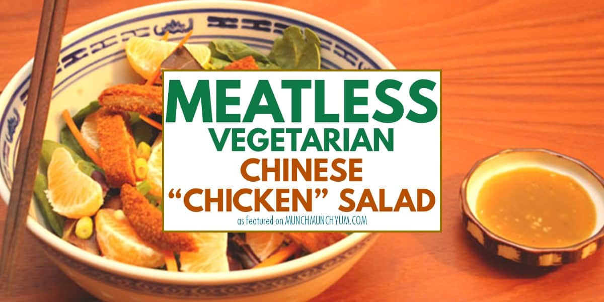 close up of vegetarian chinese chicken salad recipe.