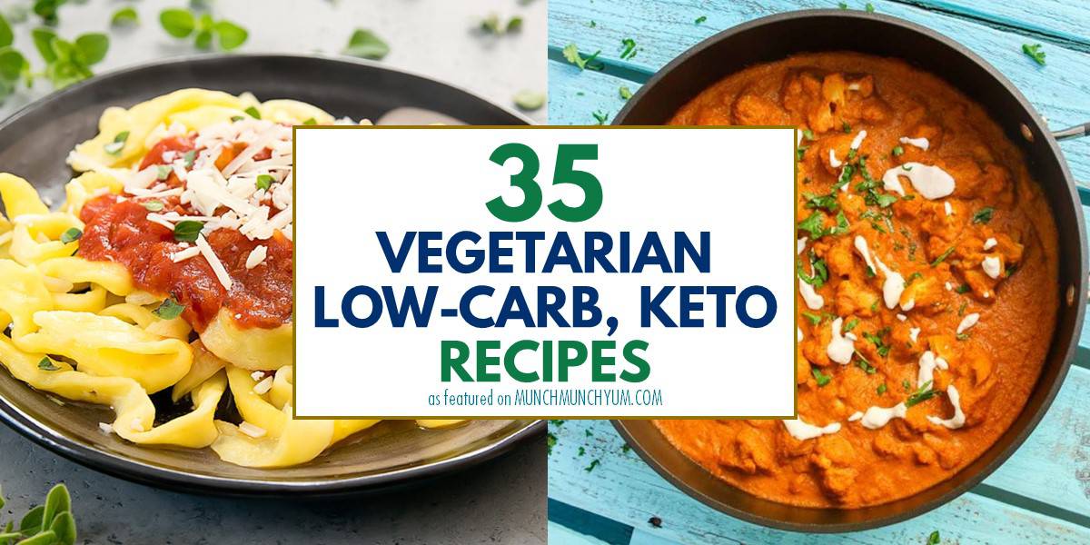 collage of easy vegetarian low carb, keto recipes.