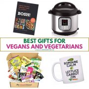 collage of best gifts for vegans and vegetarians.